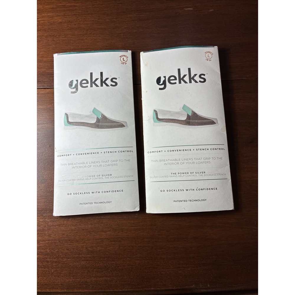 2 Gekks Shoe Liners Sz Large Grips Inside Comfort Odor Control Silver Coated